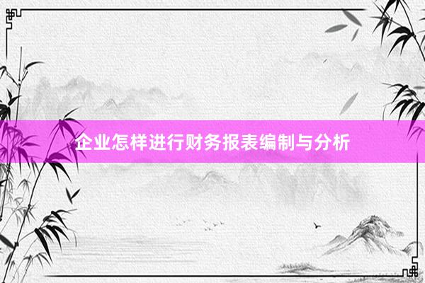 企业怎样进行财务报表编制与分析