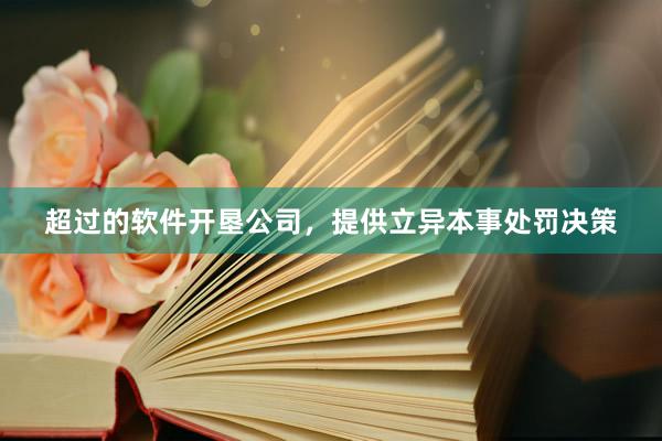 超过的软件开垦公司，提供立异本事处罚决策